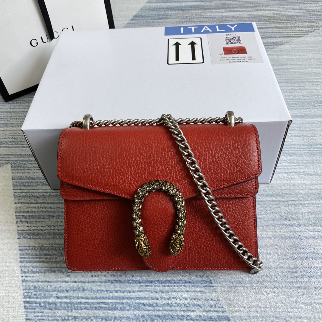 Gucci Dionysus Leather Mini Bag Red Shoulder Bag 421970